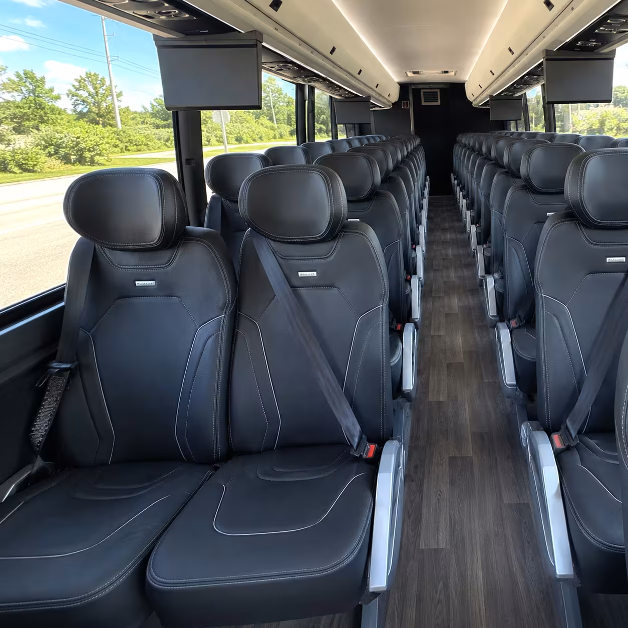 bellflower charter bus rental interior