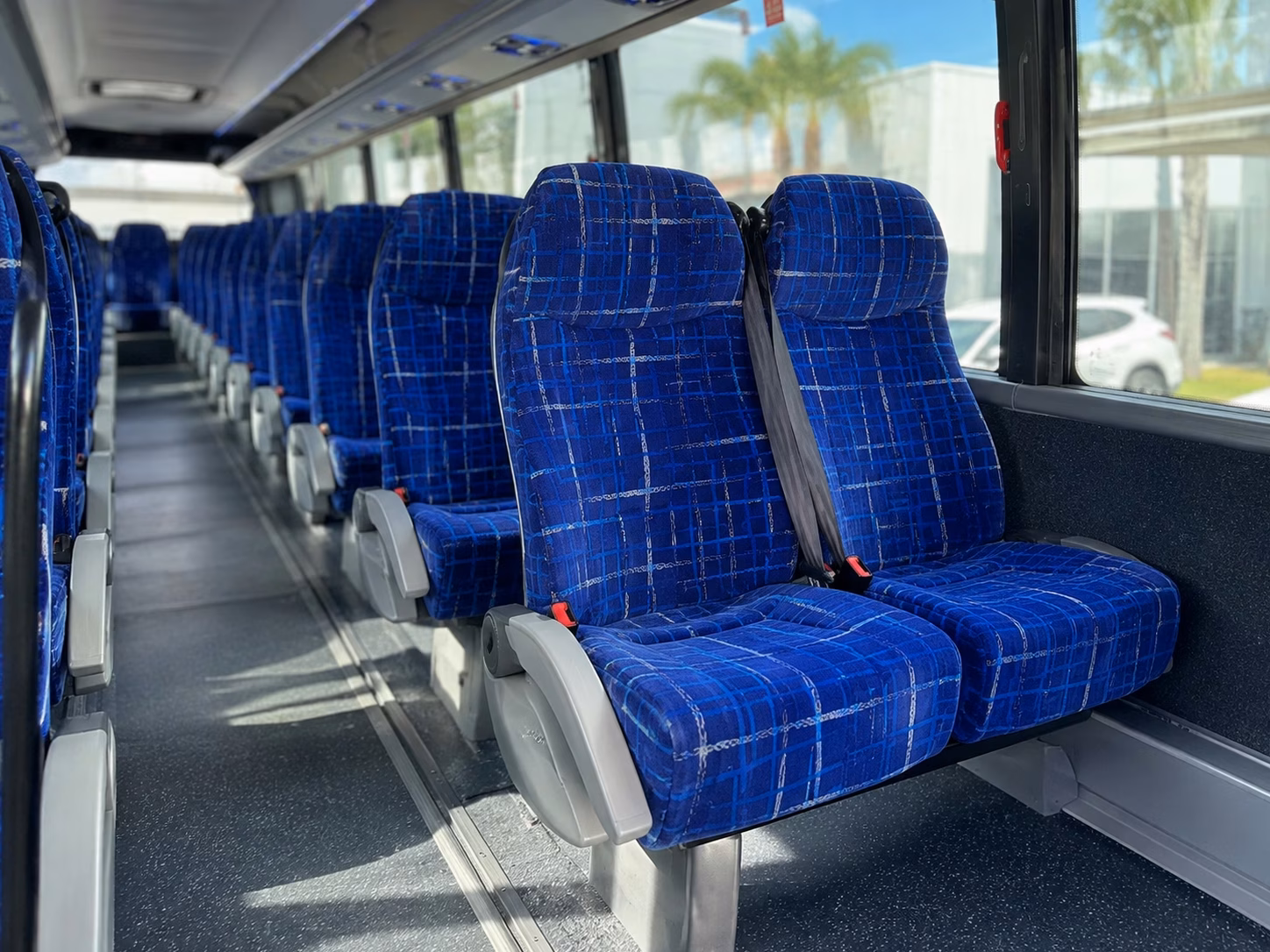 bellflower wedding shuttle buses for guests at multiple hotels